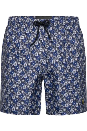 Lyle & Scott Floral Print Resort Swim Shorts Badeshorts Navy