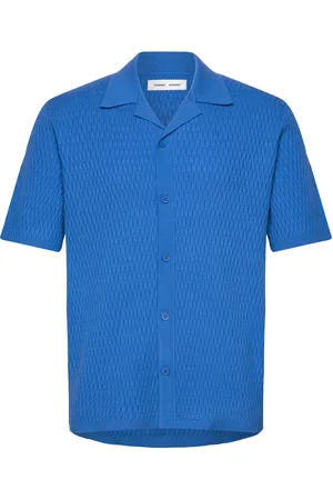 Samsøe Samsøe Sagabin Ss Shirt 10490 Designers Shirts Short-sleeved Blue