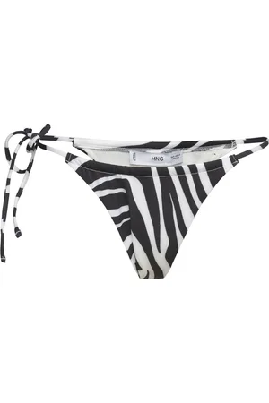 MANGO Leopard Bikini Bottom Swimwear Bikinis Bikini Bottoms Side-tie Bikinis Black
