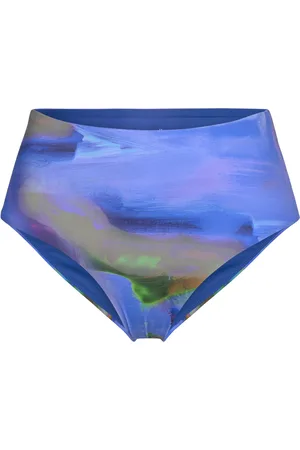 Casall High Waist Printed Bikini Bottom Sport Bikinis Bikini Bottoms Bikini Briefs Blue