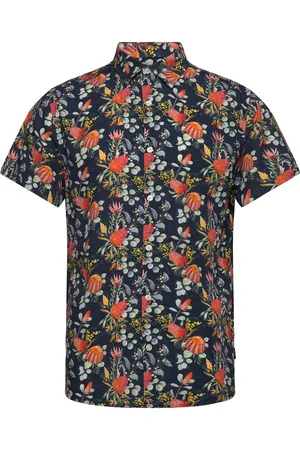 INDICODE Invilla Tops Shirts Short-sleeved Navy