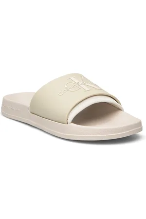 Calvin Klein Slide Monogram Tpu Ml Wn Shoes Summer Shoes Sandals Pool Sliders Cream