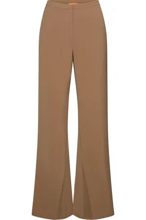 STINE GOYA Sgleah, 2013 Triacetate Organza Designers Trousers Wide Leg Brown