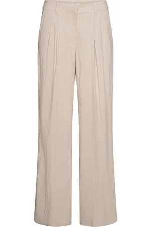 GANT Rel Stretch Linen Tailored Pant Bottoms Trousers Linen Trousers Beige