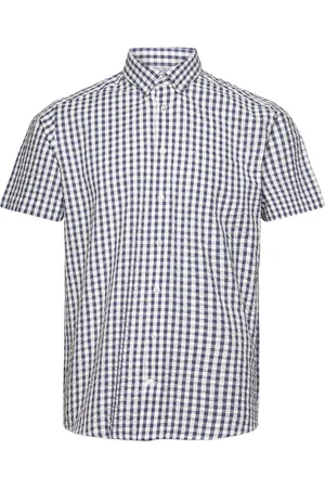 Bruun & Stengade Bs Marino Modern Fit Shirt Tops Shirts Short-sleeved Blue