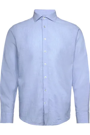 Bruun & Stengade Bs Butkus Casual Modern Fit Shirt Tops Shirts Linen Shirts Blue