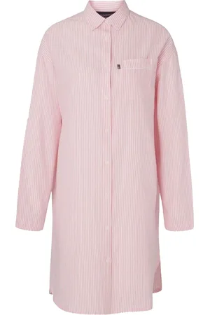 Lexington Icons Luna Organic Cotton Light Oxford Nightshirt Nattkjole Pink