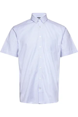 Bruun & Stengade Bs Stafford Modern Fit Shirt Tops Shirts Short-sleeved Blue
