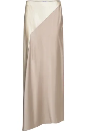 Calvin Klein Soft Blocking Skirt Knelangt Skjørt Cream