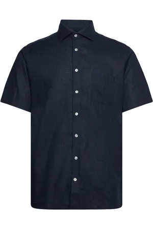 Bruun & Stengade Bs Lott Casual Modern Fit Shirt Tops Shirts Short-sleeved Navy