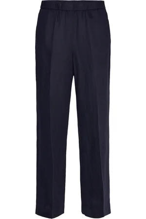 GANT Rel Linen Blend Pull On Pants Bottoms Trousers Linen Trousers Blue