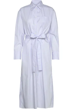 GANT Rel Poplin Shirt Dress Knelang Kjole Blue