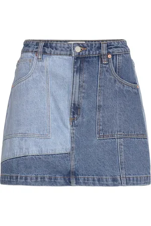ABrand Aline Skirt Patchwork Kort Skjørt Blue