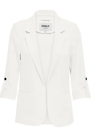 ONLY Onlcaro 3/4 Unlined Blazer Cc Tlr Blazers Single Breasted Blazers White