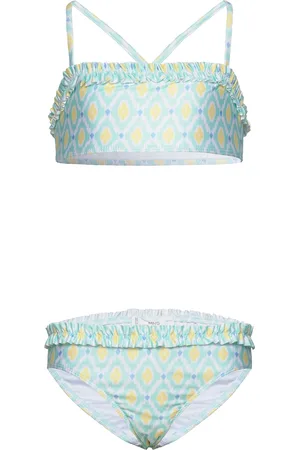 MANGO Floral Print Bikini Bikini Blue