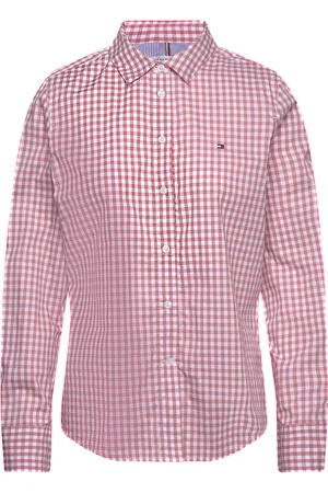 Tommy Hilfiger Gingham Regular Ls Shirt Tops Shirts Long-sleeved Red