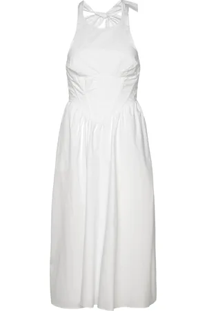 Bardot Kylen Poplin Midi Dress Knelang Kjole White