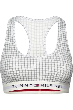 Tommy Hilfiger Unlined Bralette Print Lingerie Bras & Tops Soft Bras Bralette White
