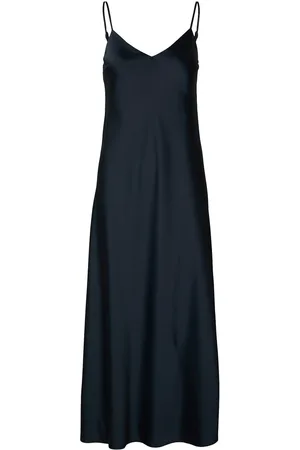 SELECTED Slftalia-Lena Sl Slip Dress B Maxikjole Festkjole Navy