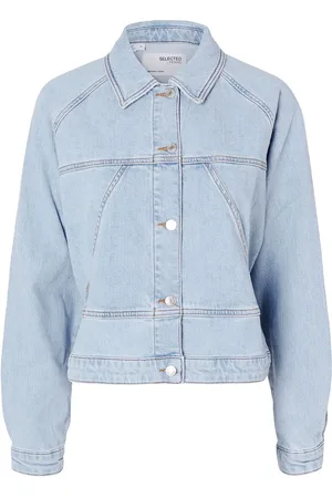 SELECTED Slfhazel Ls Light Ice Blue Denim Jacket Dongerijakke Denimjakke Blue