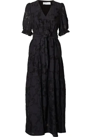 SELECTED Slfcathi-Sadie 3/4 Ankle Dress Ff Maxikjole Festkjole Black