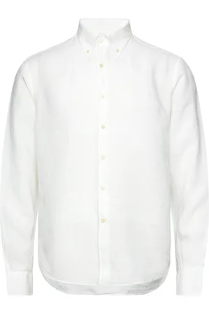 Oscar Jacobson Reg Fit Bd Signature Linen Designers Shirts Casual White