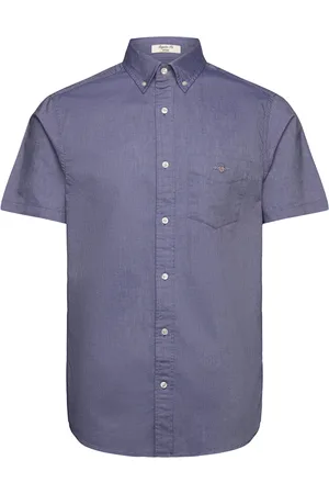 GANT Reg Classic Oxford Ss Shirt Tops Shirts Short-sleeved Blue