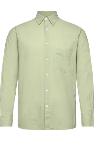Mads Norgaard Cotton Linen Sune Shirt Tops Shirts Casual Green