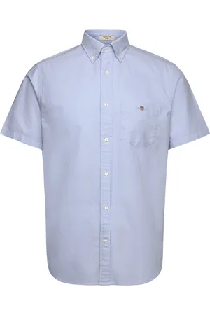 GANT Reg Classic Oxford Ss Shirt Tops Shirts Short-sleeved Blue