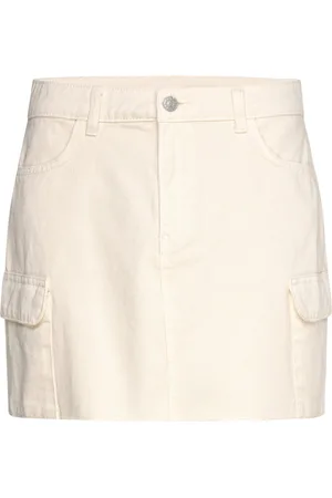 BUBBLEROOM Orla Cargo Denim Skirt Kort Skjørt Beige