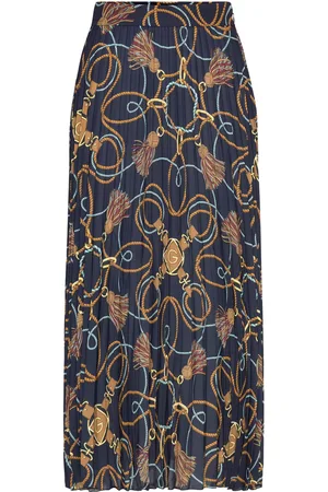 GANT Rope Print Skirt Langt Skjørt Navy