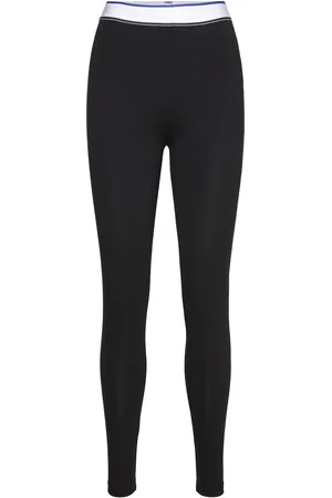 Hugo Blue Classic Leggings_B Bottoms Trousers Leather Leggings-Bukser Black