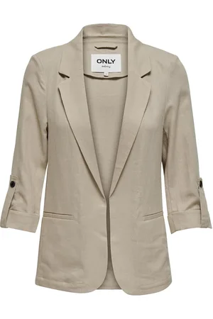 ONLY Onlcaro 3/4 Unlined Blazer Cc Tlr Blazers Single Breasted Blazers Beige