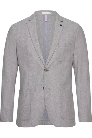 TOM TAILOR Cotton Linen Blazer Suits & Blazers Blazers Single Breasted Blazers Grey