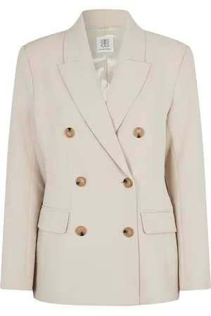 Second Female Evie Fitted Blazer Blazers Double Breasted Blazers Beige