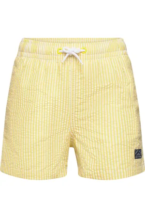 MANGO Striped Swimming Trunks Badeshorts Yellow