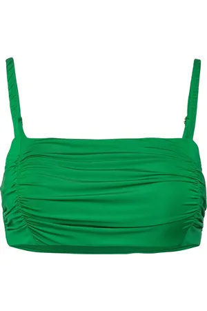 Lindex Swim Alba Bandeau Shiny Swimwear Bikinis Bikini Tops Bandeau Bikinitops Green