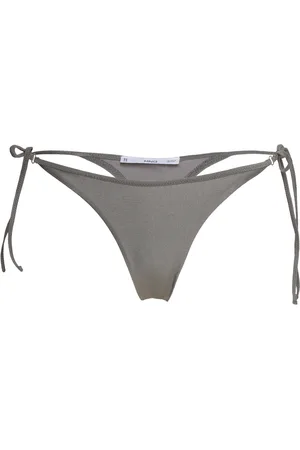 MANGO Metallic Bikini Bottom Swimwear Bikinis Bikini Bottoms Side-tie Bikinis Grey