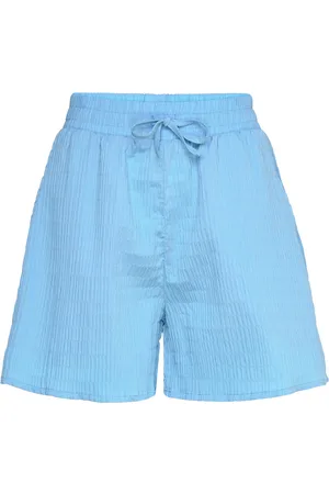 Mads Norgaard Crinckle Pop Dora Shorts Bottoms Shorts Paper Bag Shorts Blue