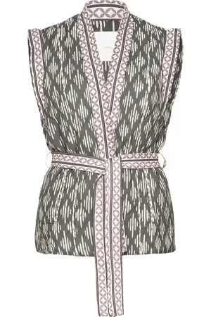 MANGO Quilted Gilet With Belt Vests Quilted Vests Navy