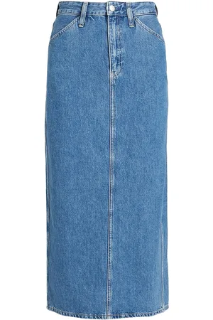 Calvin Klein Trouser Pocket Maxi Skirt Langt Skjørt Blue