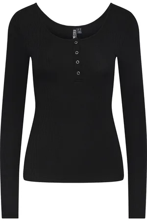 Pieces® Pckitte Ls Top Jrs Noos Bc Tops T-shirts & Tops Long-sleeved Black