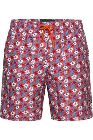 Lyle & Scott Floral Print Resort Swim Shorts Badeshorts Red