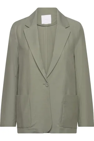 MANGO Pockets Suit Blazer Blazers Single Breasted Blazers Green