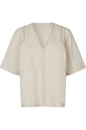 Second Female Larkini Blouse Tops Blouses Short-sleeved Beige