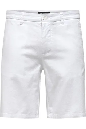 Only & Sons Onsmark 0011 Cotton Linen Shorts Noos Bottoms Shorts Chinos Shorts White
