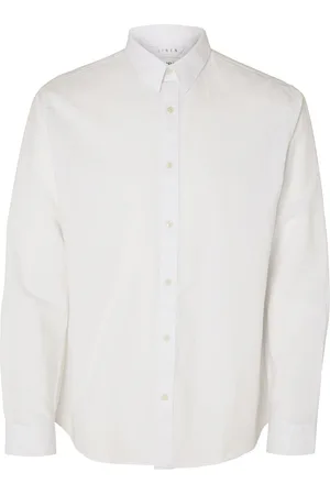 SELECTED Slhregnew-Linen Shirt Ls Classic Tops Shirts Casual White