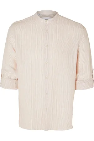SELECTED Slhregkylian-Linen Shirt Ls Band Tops Shirts Casual Pink