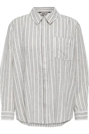 ONLY Onltokyo Life Ls Lin Bl St Shirt Pnt Tops Shirts Linen Shirts White