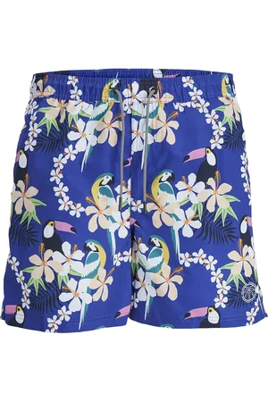 JACK & JONES Jpstfiji Jjswim Aop Ss24 Ly Sn Badeshorts Blue Jack & J S
